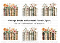 Floral Bookshelf Arrangement Clipart Bundle