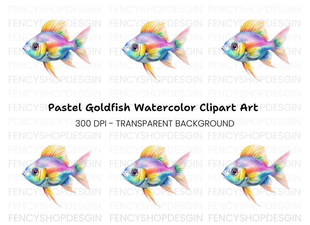 Colorful Goldfish Clipart Bundle