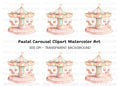 Pastel Carousel Ride Clipart Bundle