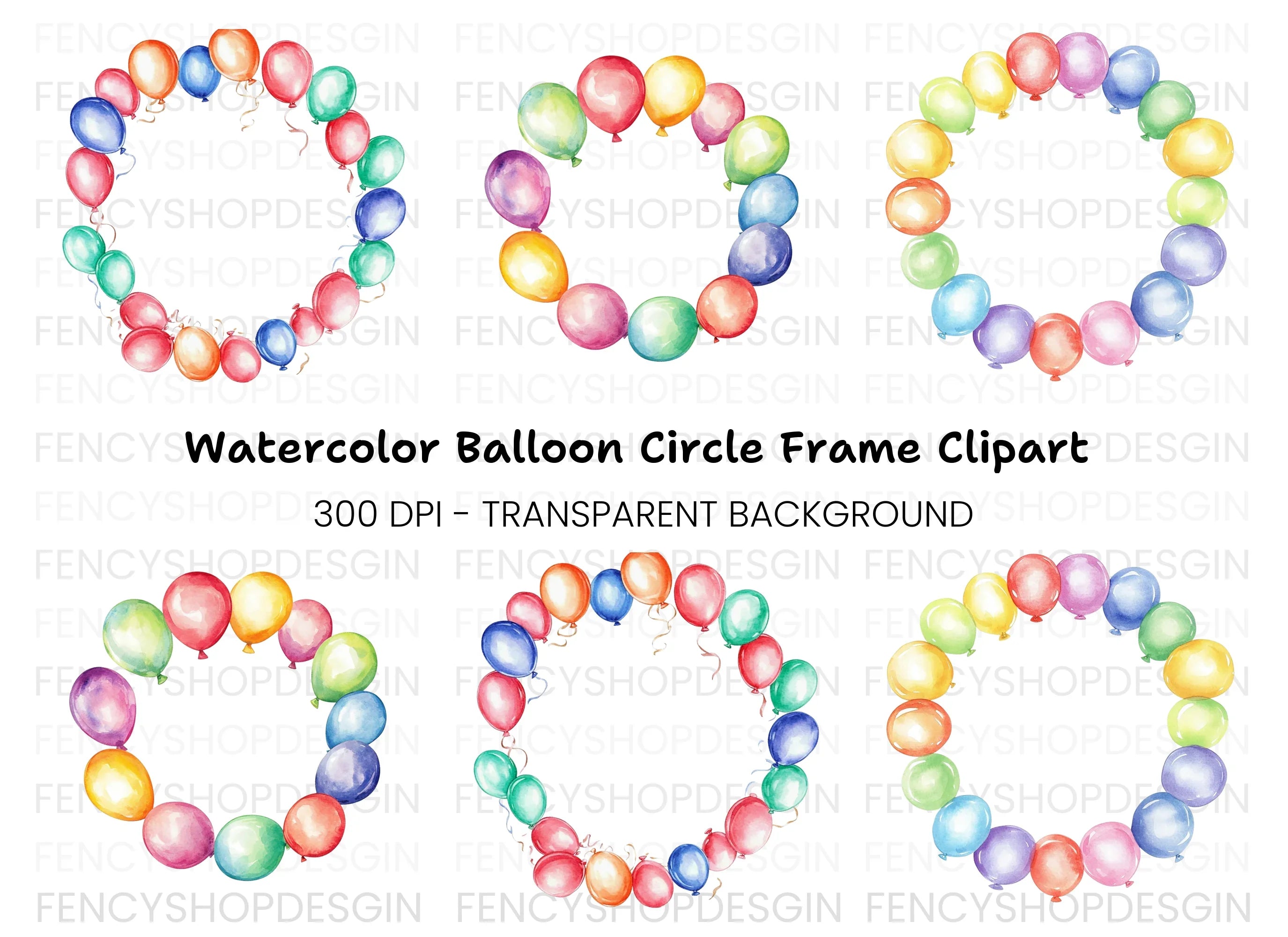 Balloon Frames Clipart Bundle