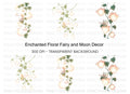 Enchanted Fairy and Moon Floral Clipart Bundle