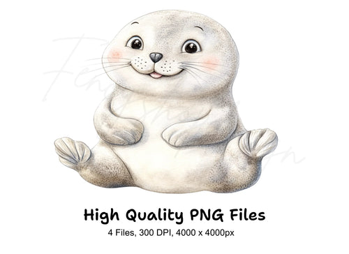Adorable Baby Seal Clipart Bundle