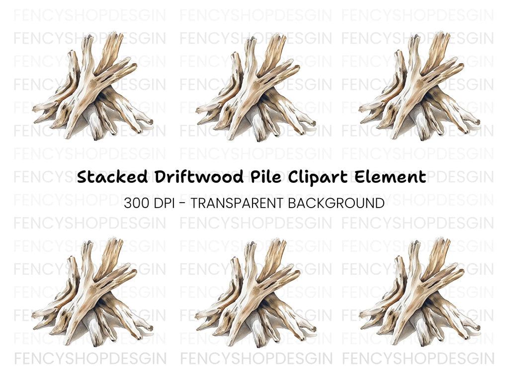 Stacked Driftwood Clipart Bundle