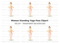 Yoga Girl Peaceful Standing Pose Clipart Bundle