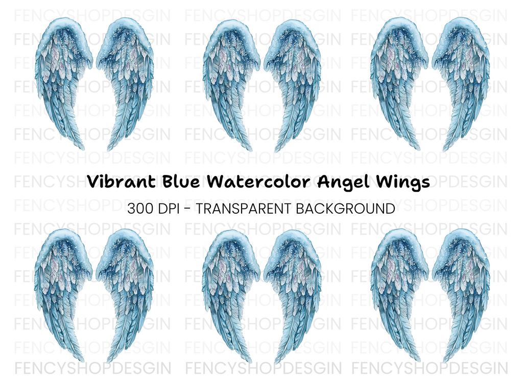 Winter Angel Wings Clipart Bundle
