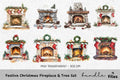 Cozy Christmas Fireplace Clipart Bundle