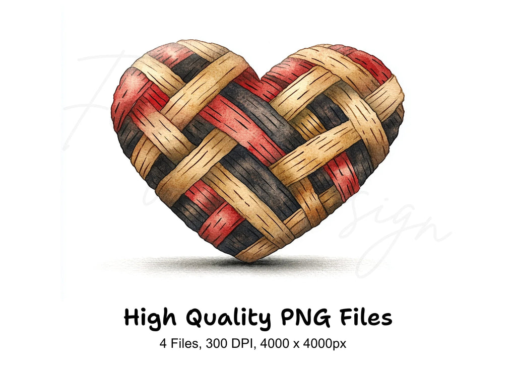 Woven Hearts Clipart Bundle