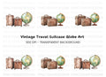 Vintage Travel Globes Clipart Bundle