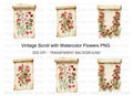 Vintage Floral Scroll Clipart Bundle