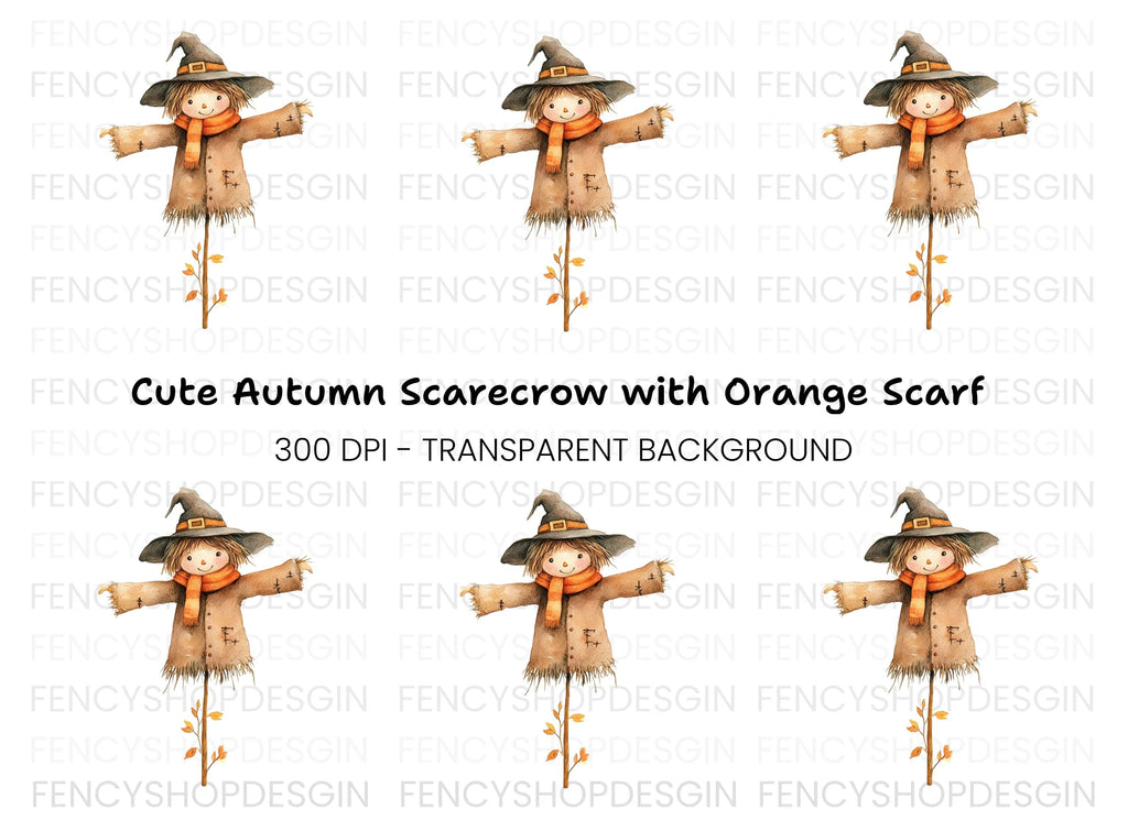 Cute Scarecrow Clipart Bundle