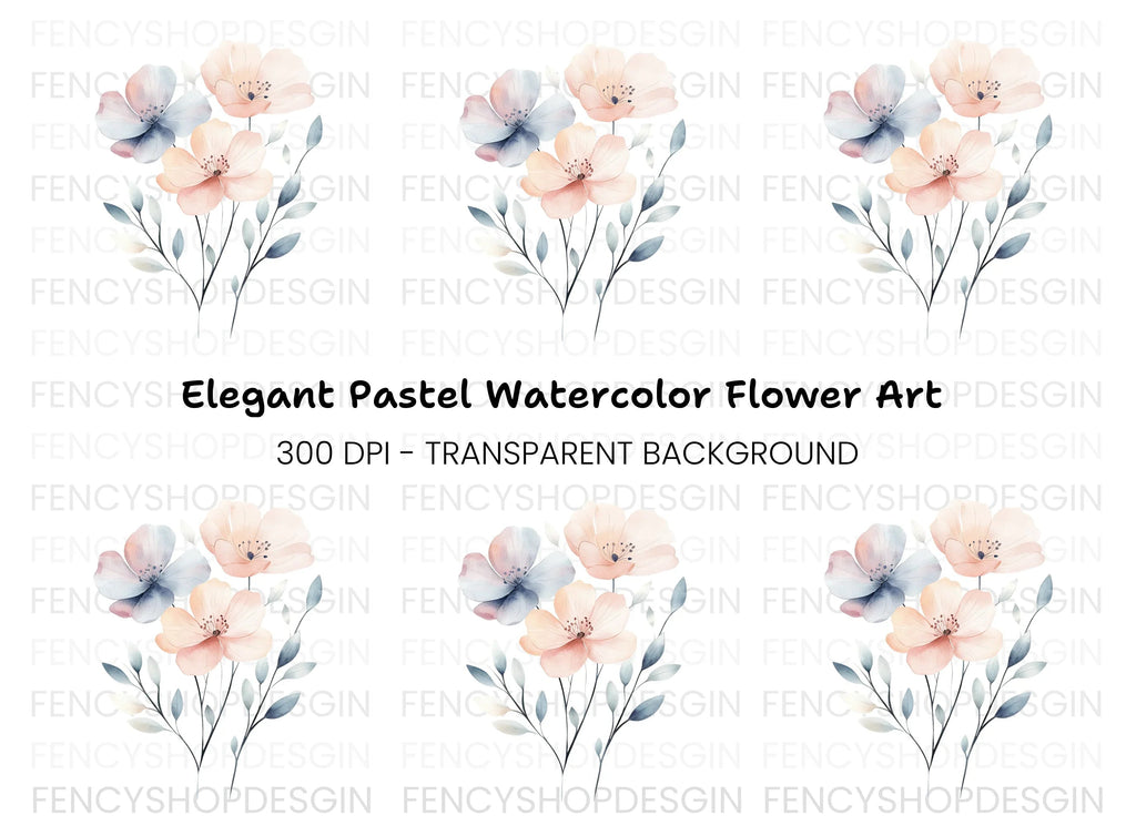 Soft Floral Clipart Bundle