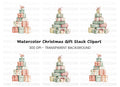 Christmas Gift Box Stacks Clipart Bundle