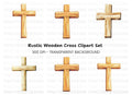 Rustic Wooden Crosses Clipart Bundle