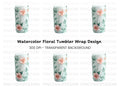 Floral Embossed Tumbler Clipart Bundle
