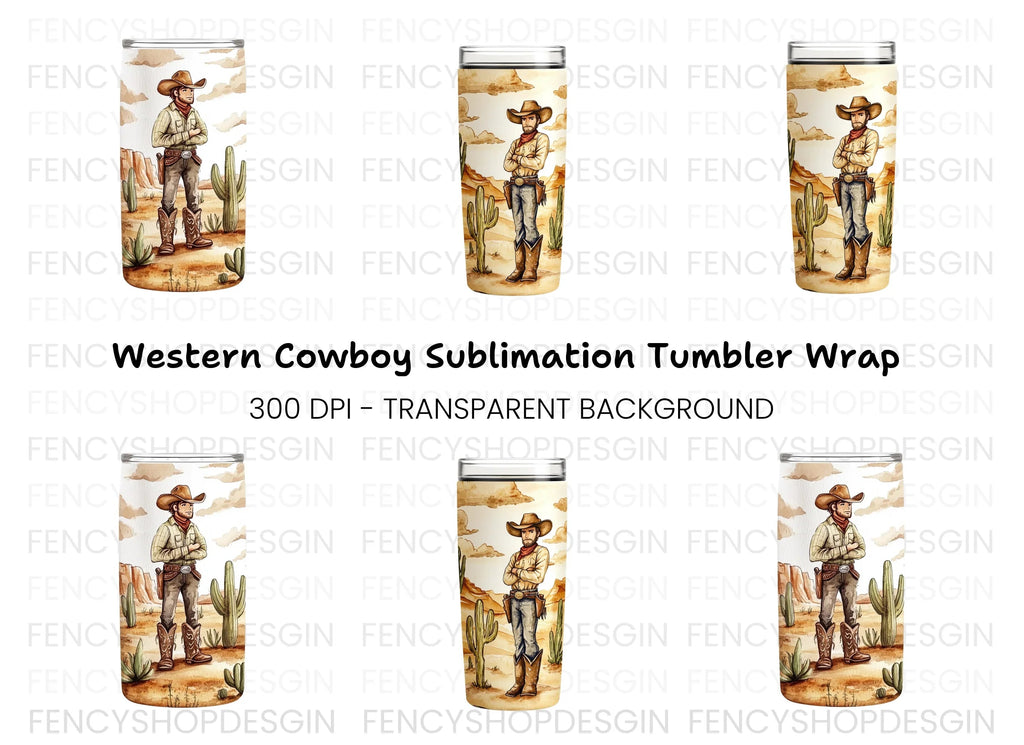 Cowboy Tumbler Clipart Bundle
