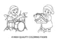 Christmas Flute Player Coloring Books
