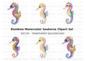 Rainbow Seahorse Clipart Bundle