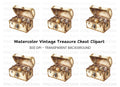 Open Treasure Chest Gold Clipart Bundle