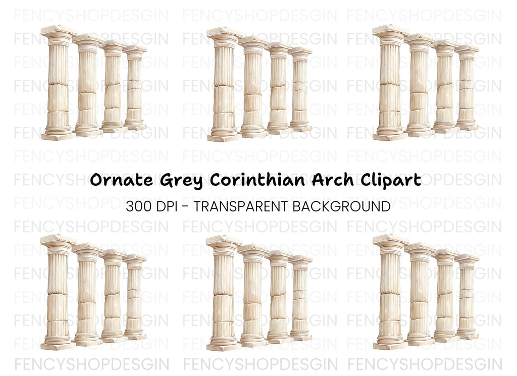 Classic Greek Pillars Clipart Bundle