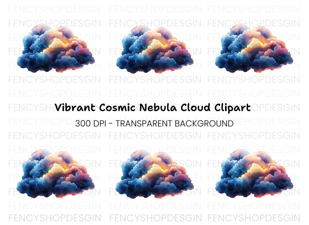 Mystical Cloud Illustration Clipart Bundle