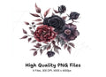 Dark Floral Clipart Bundle