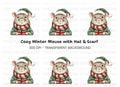 Cute Christmas Mouse Clipart Bundle
