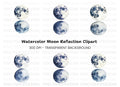 Moon Phases Reflection Clipart Bundle