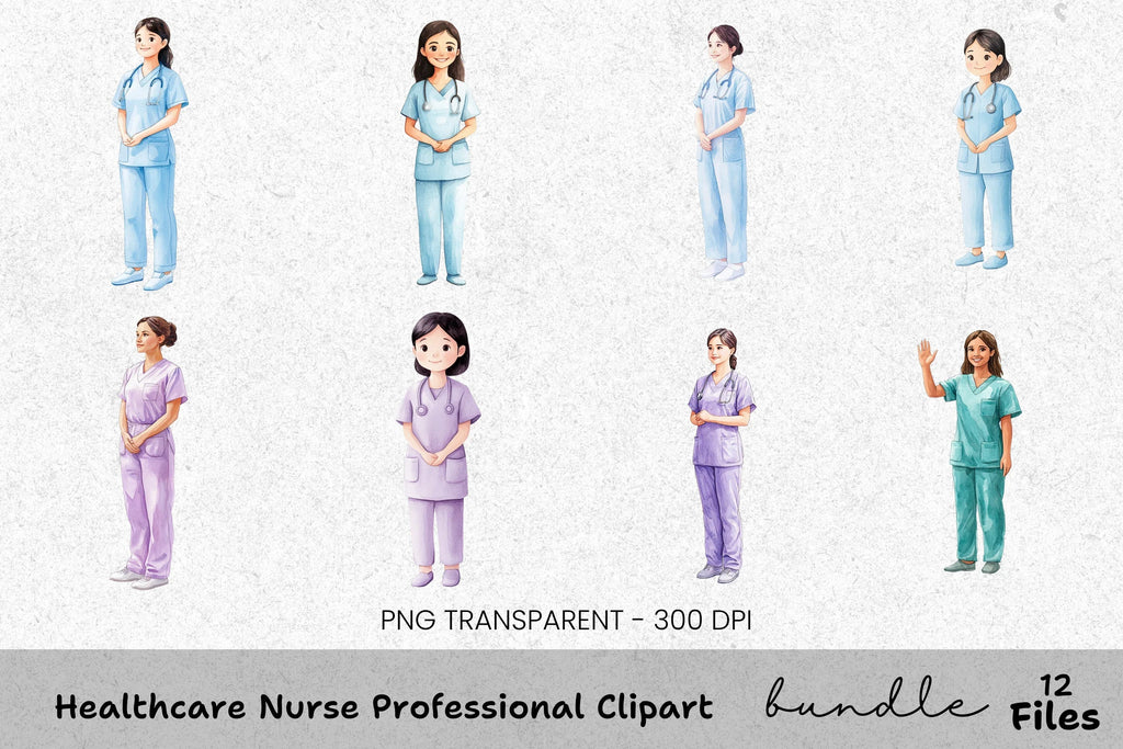 Healthcare Nurse Professional Clipart Bundle