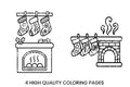 Christmas Fireplace Stockings Coloring Books