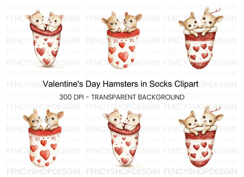Adorable Hamster Valentine Clipart Bundle