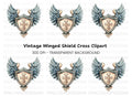 Winged Shield Cross Clipart Bundle