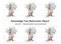 Stacked Books with Leaves Clipart Bundle