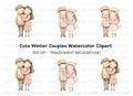 Charming Winter Couple Clipart Bundle