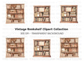 Vintage Bookshelf Clipart Bundle