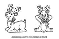 Cute Reindeer Christmas Coloring Books