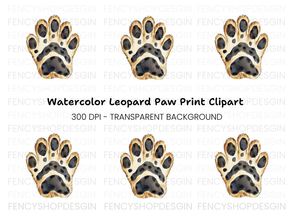 Leopard Paw Clipart Bundle