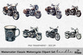 Classic Motorcycle Clipart Bundle