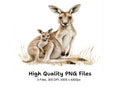 Kangaroo Family Illustration Clipart Bundle