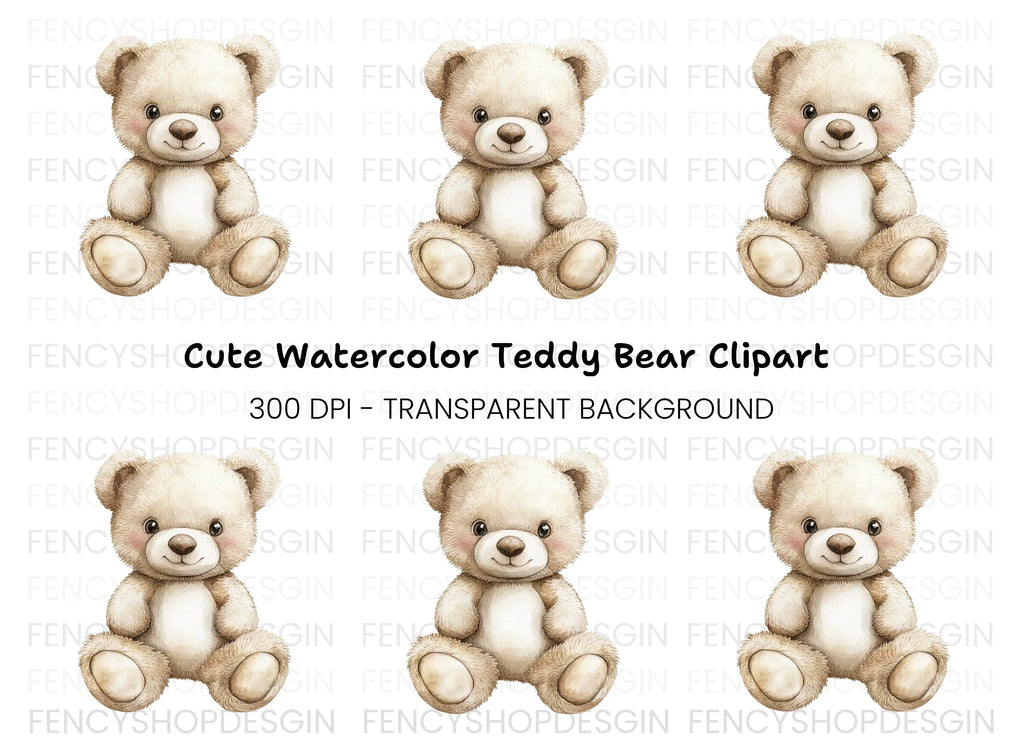 Cute Teddy Bear Clipart Bundle