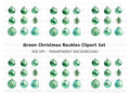 Emerald Christmas Baubles Clipart Bundle
