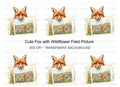 Fox and Wildflower Field Clipart Bundle