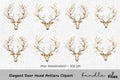Elegant Deer Head Antlers Clipart Bundle