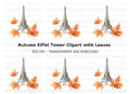 Eiffel Tower Autumn Leaves Clipart Bundle