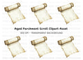 Elegant Rolled Parchment Clipart Bundle