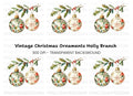 Holly Branch Christmas Ornaments Clipart Bundle
