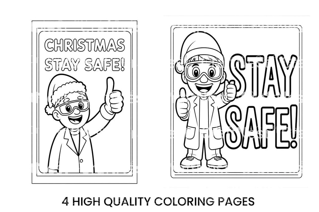 Christmas Stay Safe Scientist Coloring Books