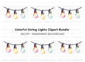 Colorful String Lights Clipart Bundle