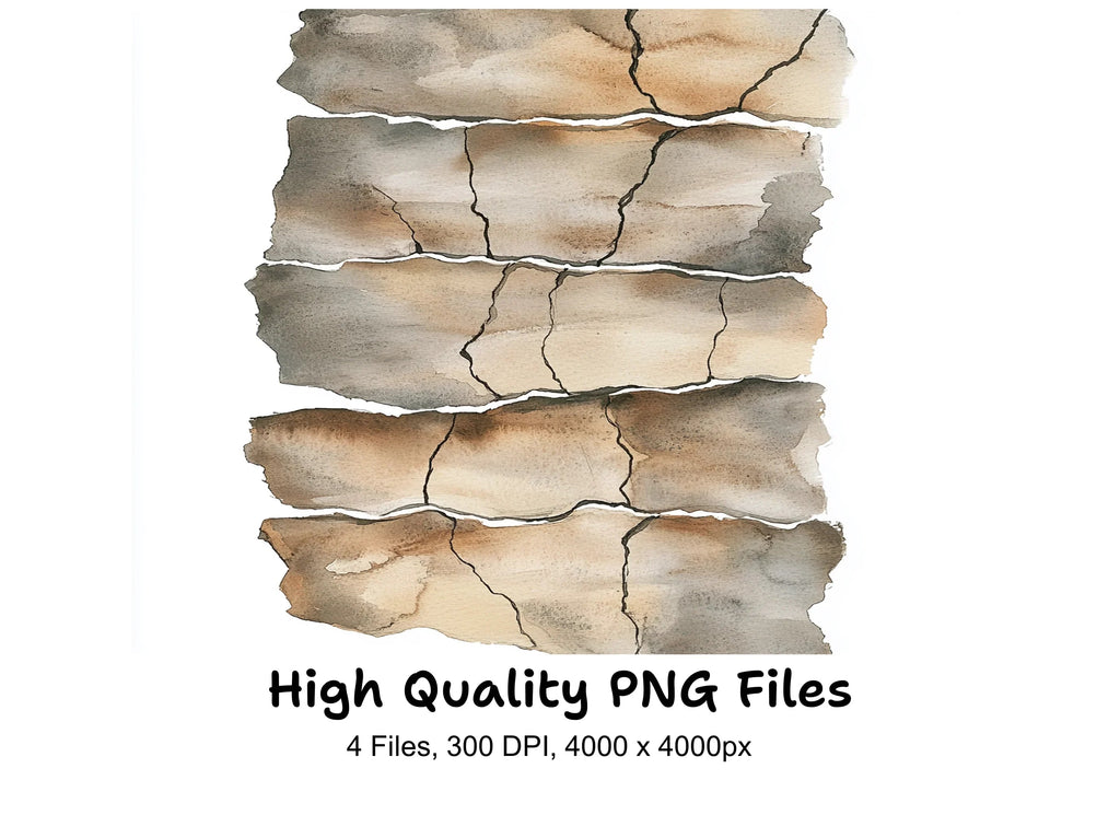 Cracked Stone Texture Clipart Bundle