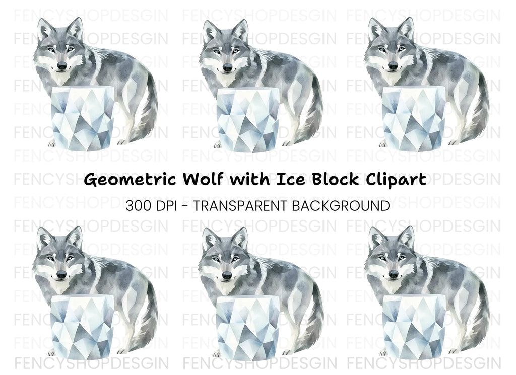 Wolf Ice Clipart Bundle