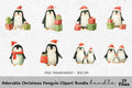 Adorable Christmas Penguin Family Clipart Bundle